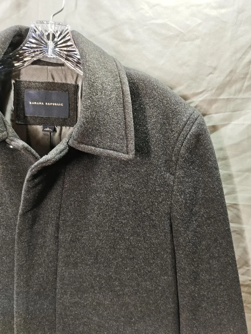 Banana Republic Coat Mens Large Wool Blend Overcoat Classic Dress Formal